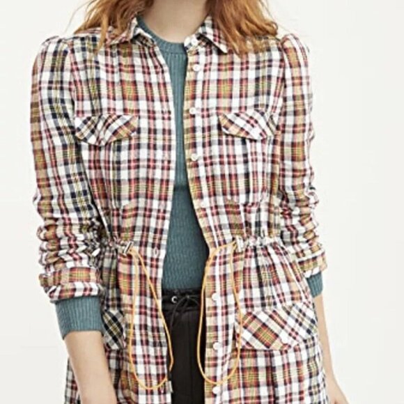 VERONICA BEARD Corinne Plaid Linen Blend Shirt Dress, 4 - Picture 2 of 14